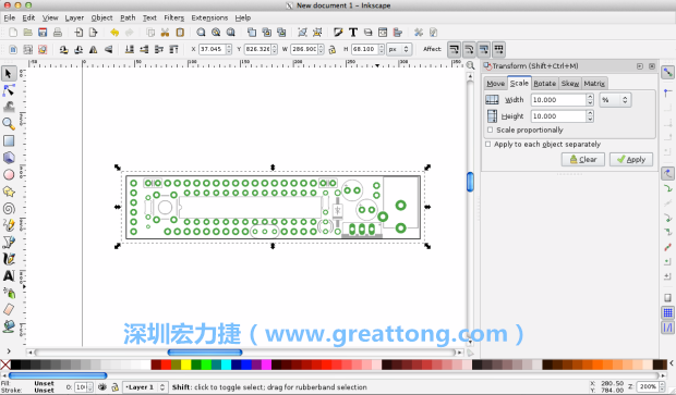 首先，你需要取得電路板設計圖的PNG圖檔，才能在上面進行繪制。這件事做起來比用說的難上許多，而其中一種方法如下所示（我們會先假設你正在使用Inkscape向量繪圖工具）。