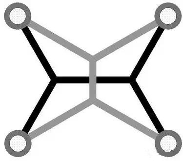 灰色Steiner樹不是最優(yōu)的，但黑色Steiner樹是最優(yōu)的。
